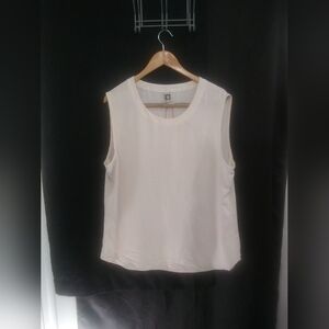 NWOT ANNE KLEIN cream Colored Sleeveless Shell Top Blouse Size XL